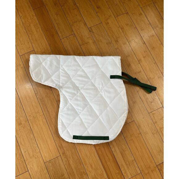 NWOT Solid White w/Green English Saddle Pad - Picture 3 of 4